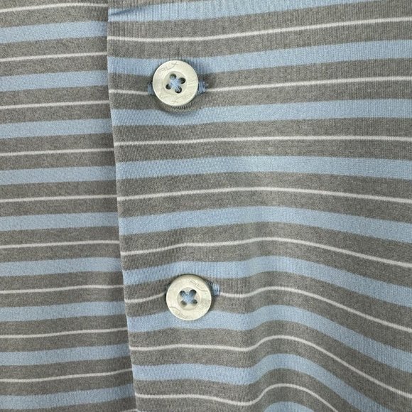 Ralph Lauren RLX Mens Golf Polo Shirt Grey Blue‎ Striped Performance Size Large - Picture 5 of 8